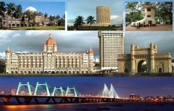 Taxi for Mumbai Darshan by Artha Travels with Gateway of India background